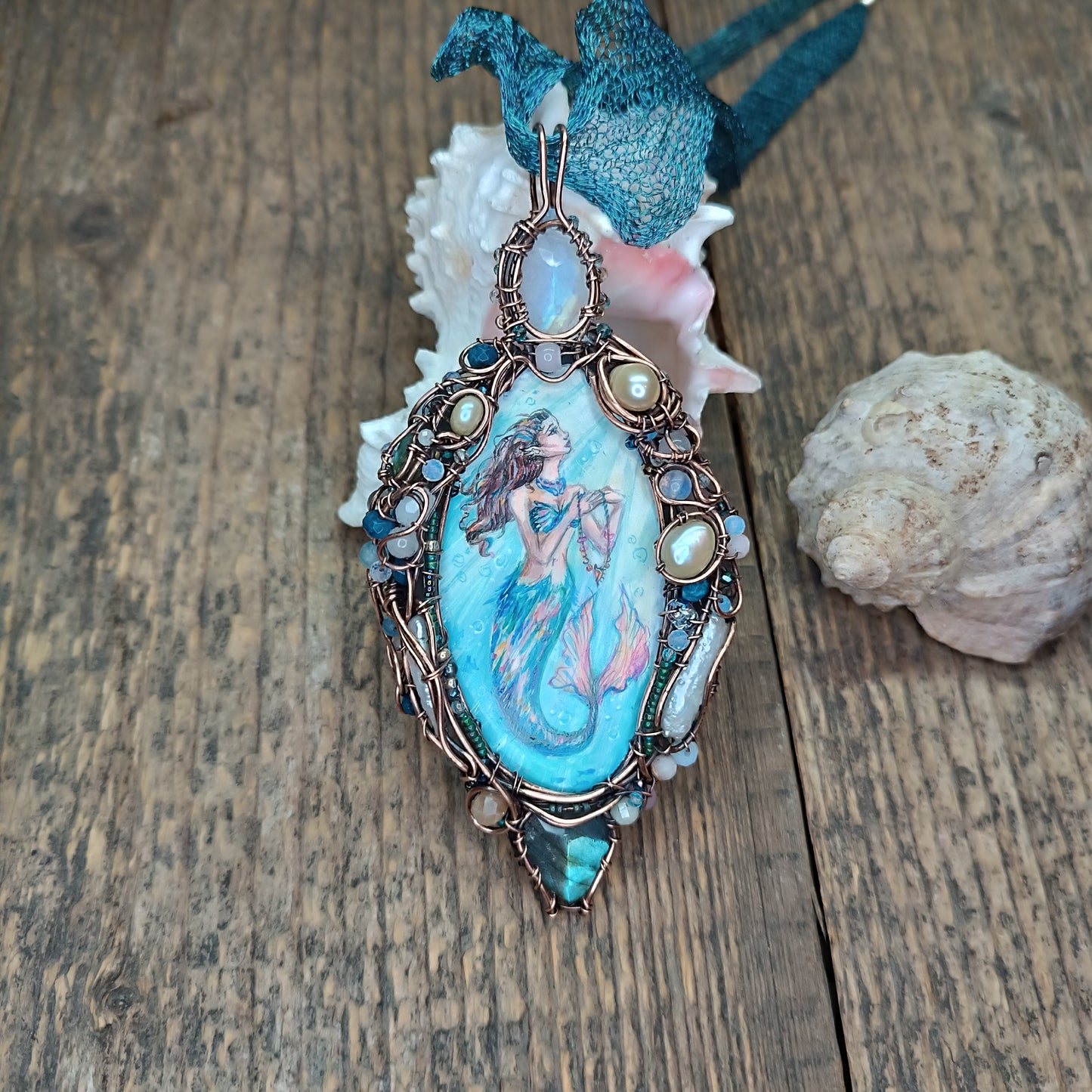 Mermaid and Seahorse necklace.