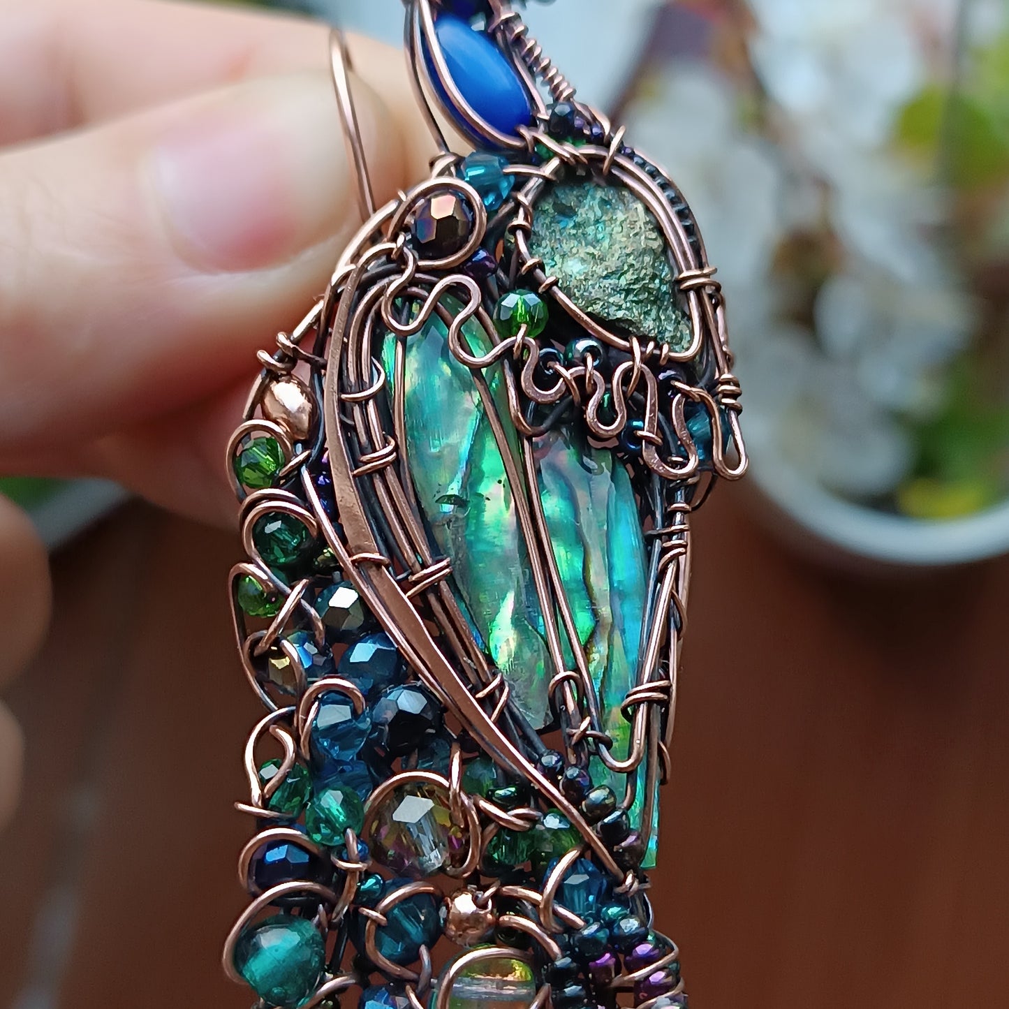 Peacock necklace