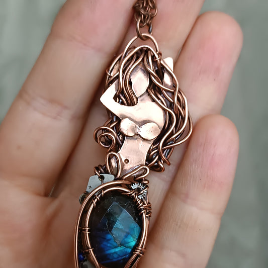 Blue mermaid with steampunk vibe.