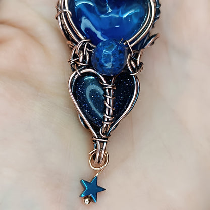 Blue magical "Drink me" bottle necklace💙