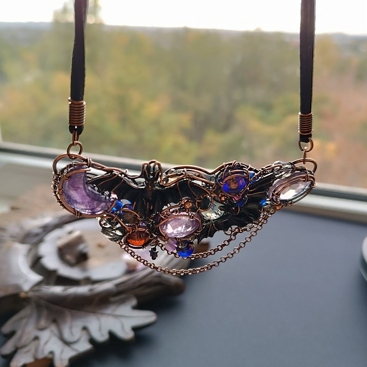 Amethyst moon tango necklace