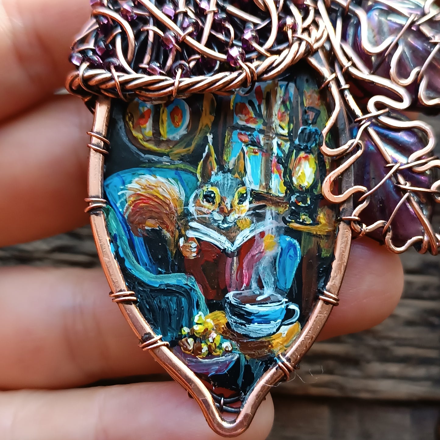 Squirrel's house necklace