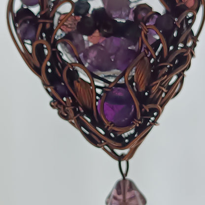 Dance of violets. Vial necklace