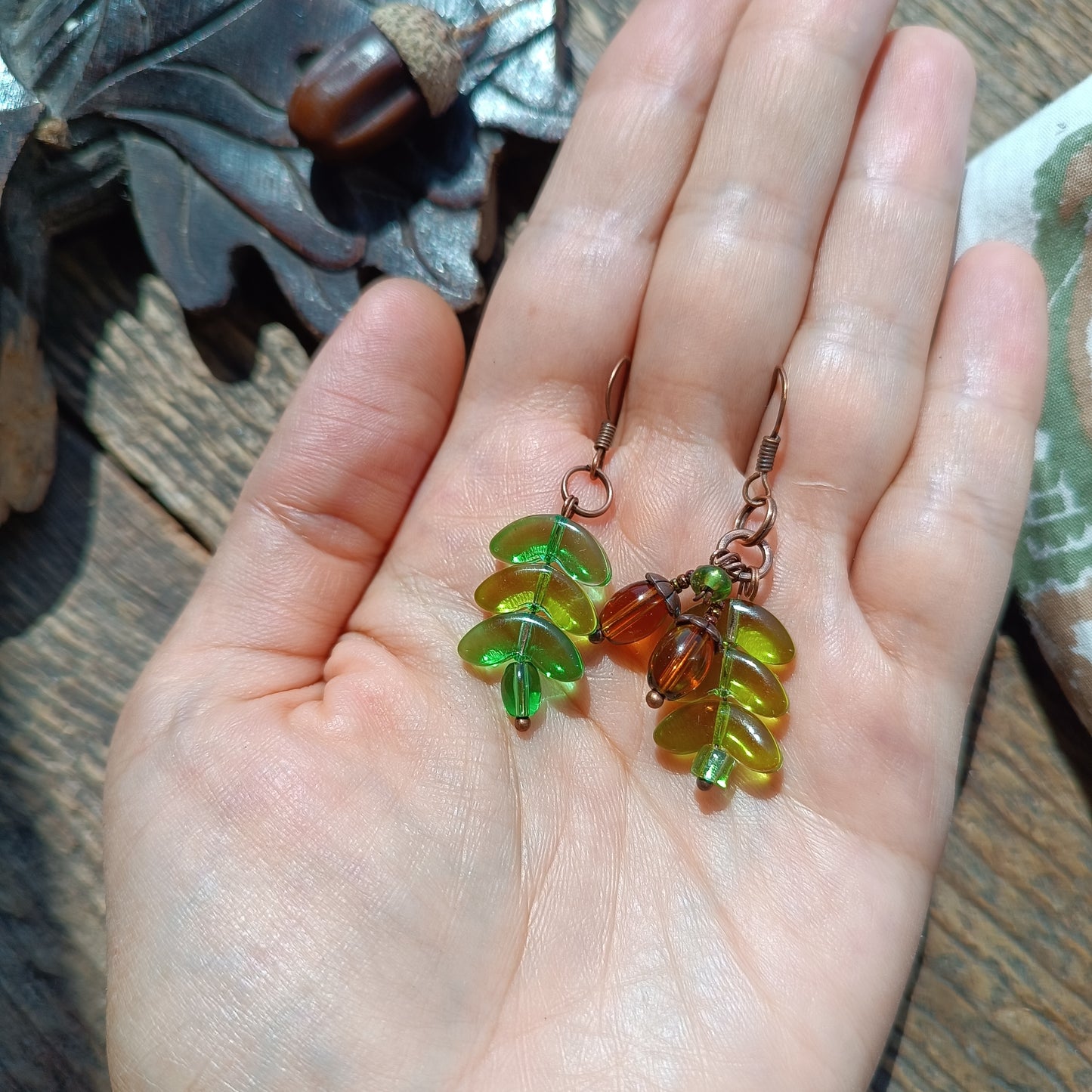 Oak and acorns SET (pendant plus earrings) 🍂