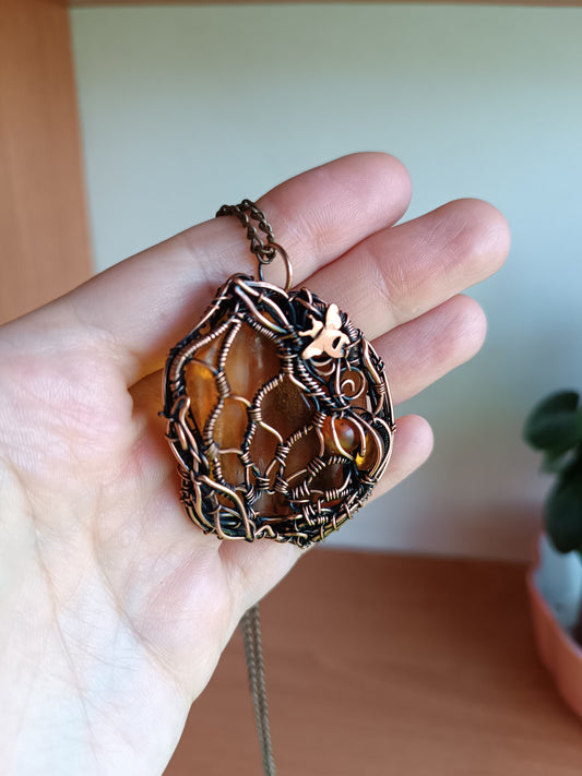 Bee hive necklace