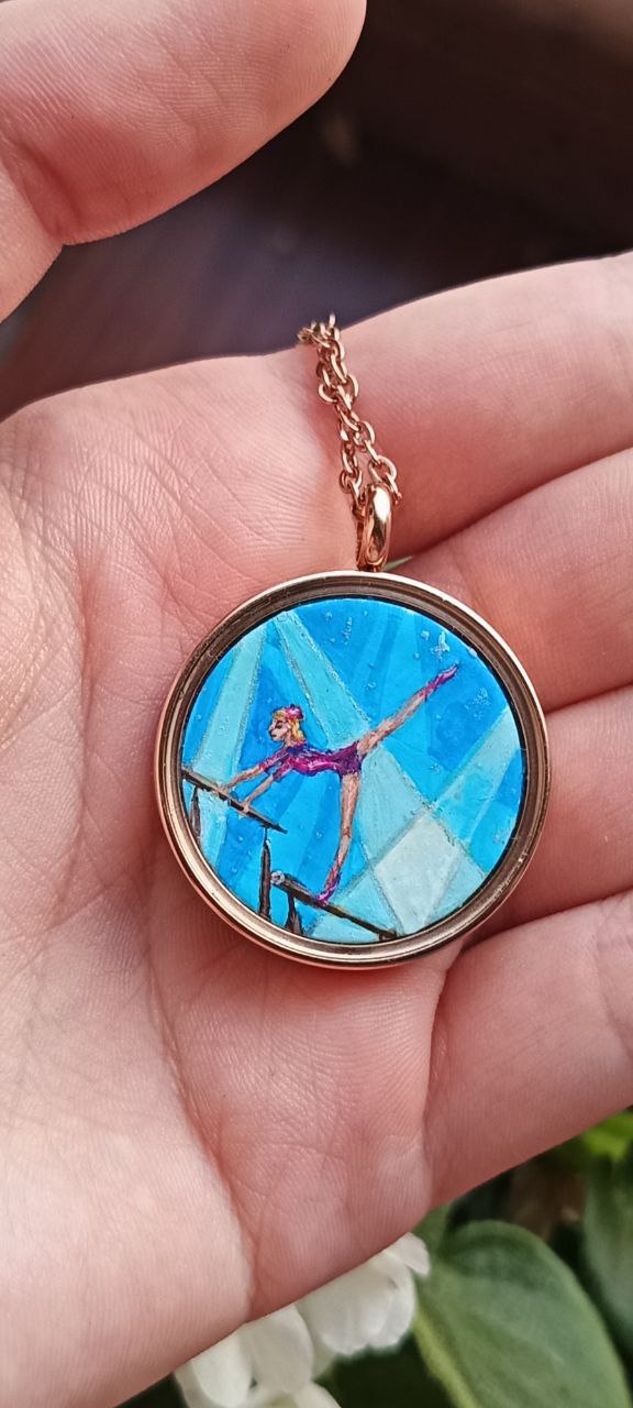 Custom miniature painted necklace.