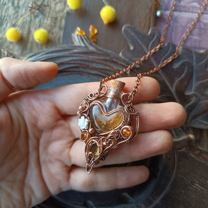 Citrine sunset. vial necklace