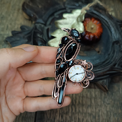 FOR BRENDA. Time keeper🐦‍⬛🕐 Raven pin