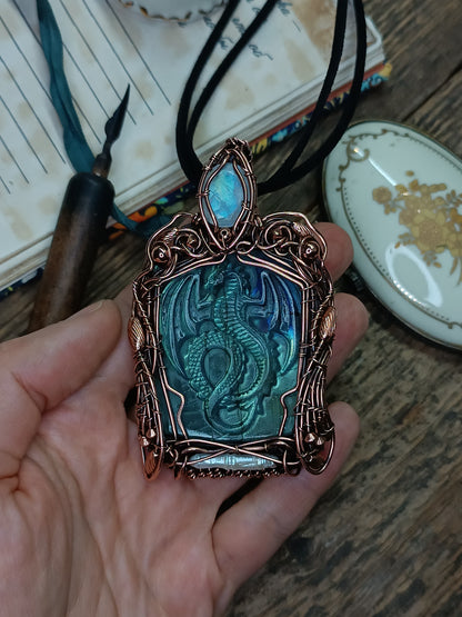 Blue dragon necklace