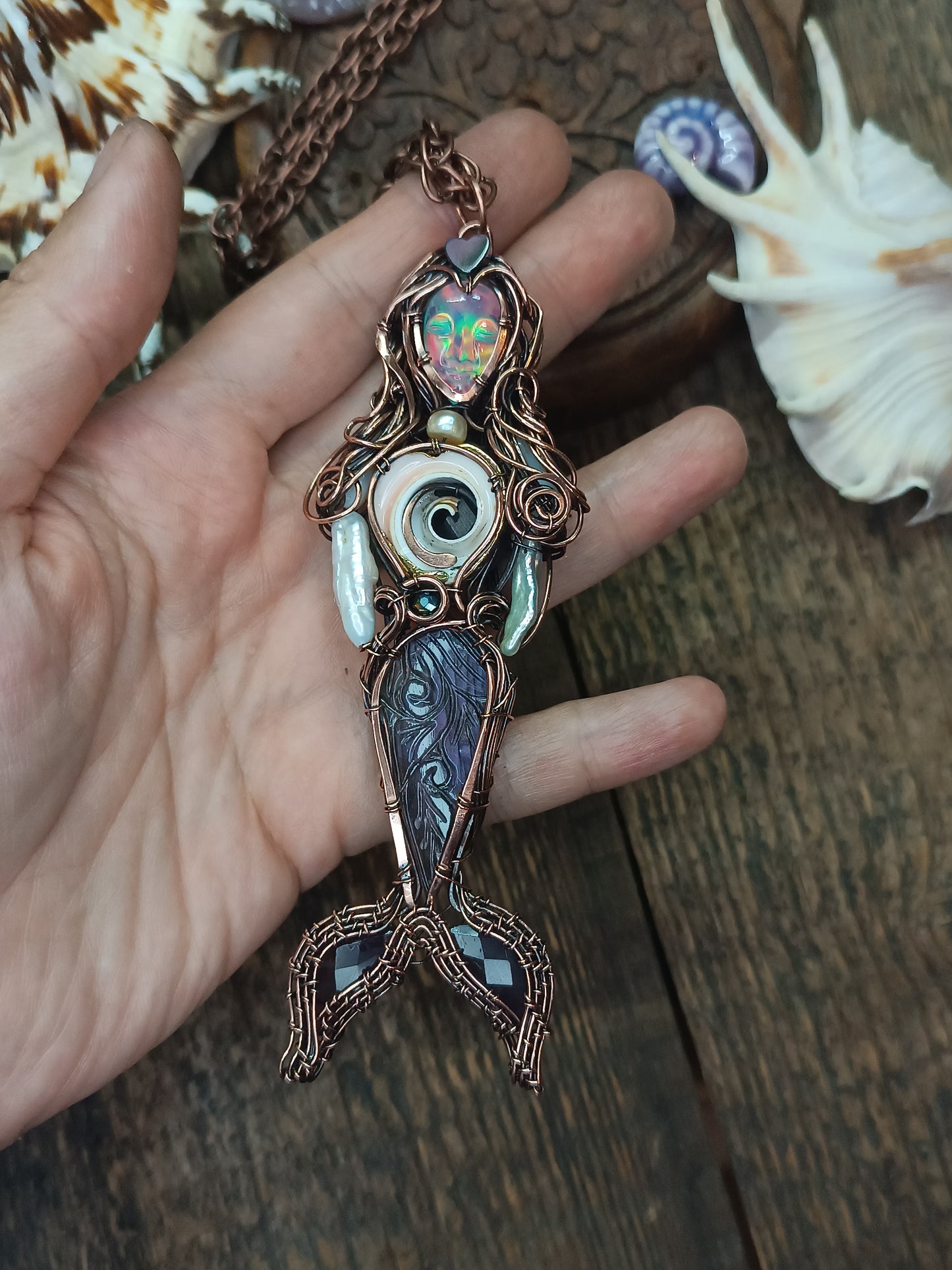 Aurora mermaid necklace🧜💜