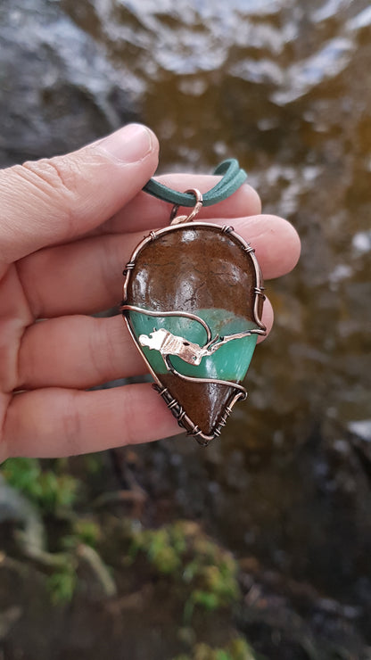 Diver in the underwater cave pendant