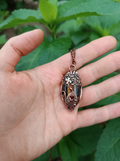 Acorn fairy house pendant.