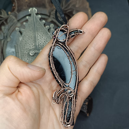 Midnight keeper. Raven necklace