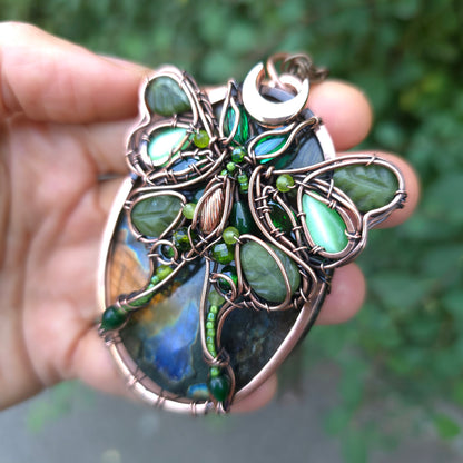 Luna moth necklace