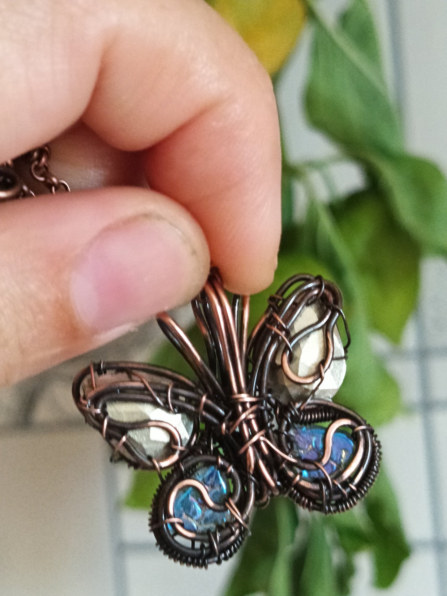 Blue galaxy butterfly charm