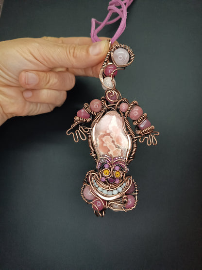 Pink smiling cat necklace🩷😻