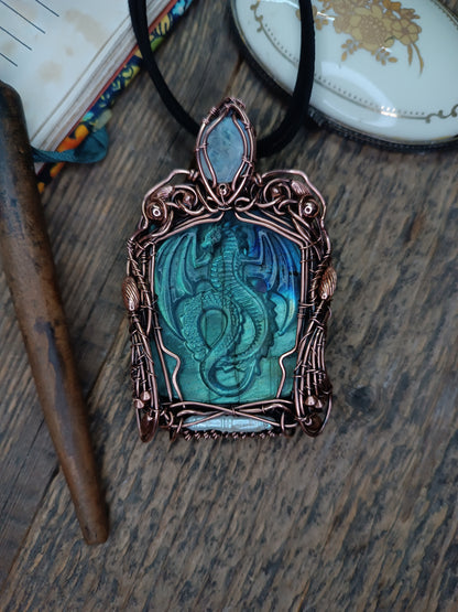 Blue dragon necklace