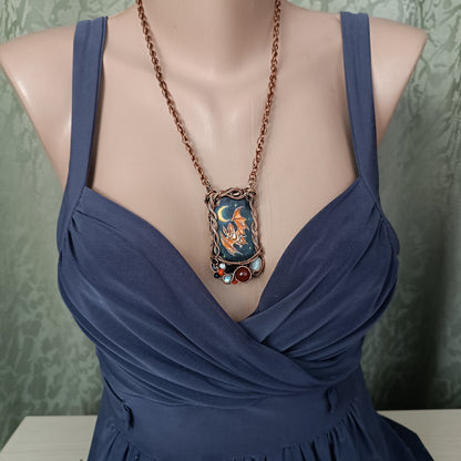 Halloween potion. Wearable art necklace.🦇🐈‍⬛🍲