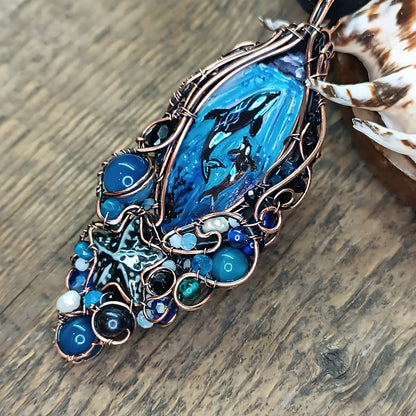 Orcas in the wild necklace