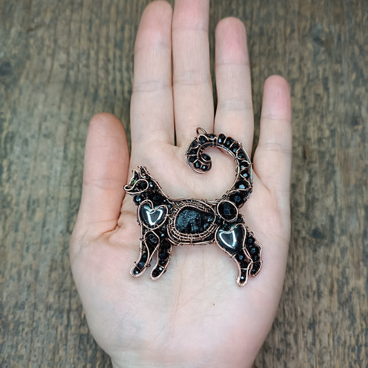 Meow-meow, the black cat pendant