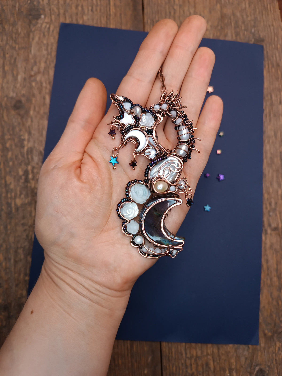 Starry dragon necklace.