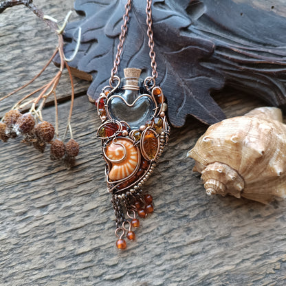 Beaded autumn necklace
