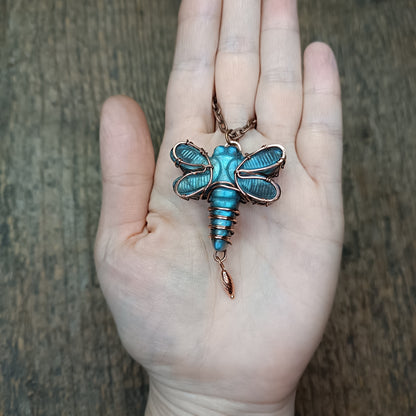 Labradorite dragonfly pendant