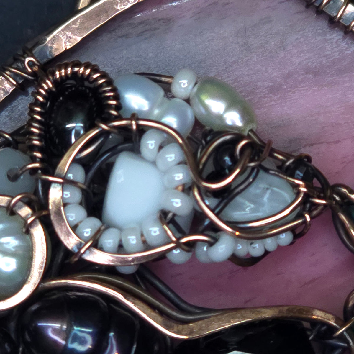 Sunrise meal. Wire wrapped panda necklace