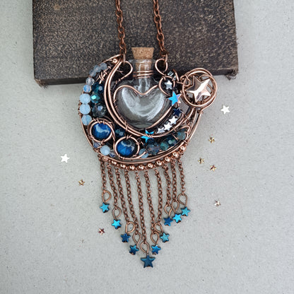 Love you to the moon and back. Vial necklace