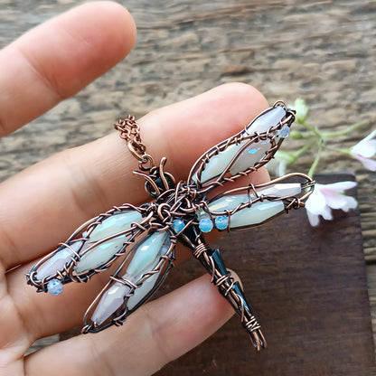 White dragonfly pendant