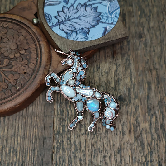White unicorn pin