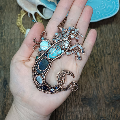 Kelpie, the spirit of the sea. Mermicorn necklace