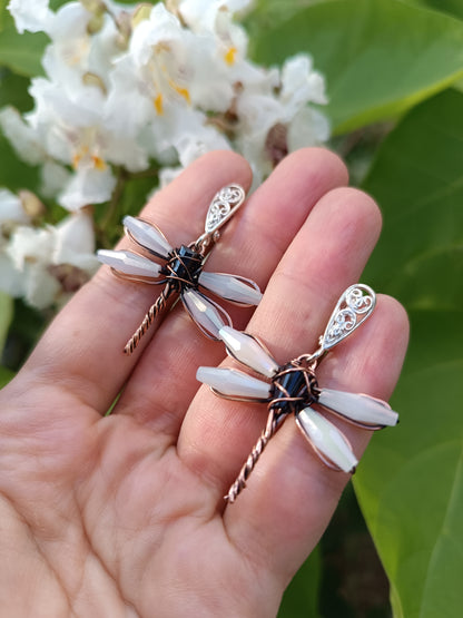 Dangling dragonfly earrings