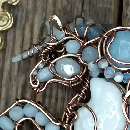 Kelpie, the spirit of the sea. Mermicorn necklace