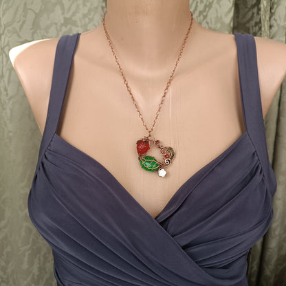 For Eustacia. Strawberry necklace