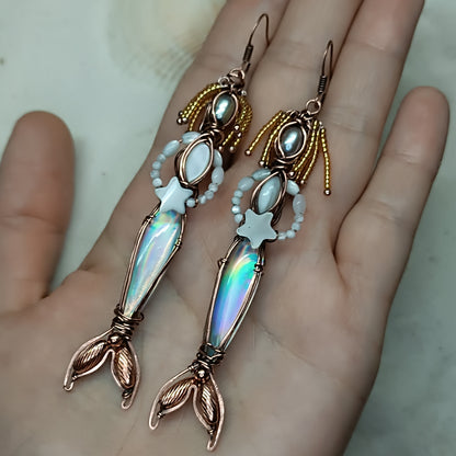 Mermaid seasters dangling earrings