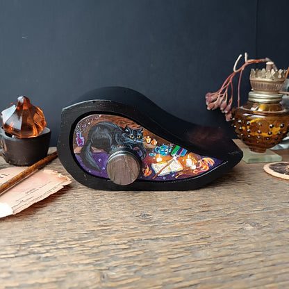 "Magic Halloween". Jewelry box for your secrets and trinkets 🐈‍⬛🐉🔮