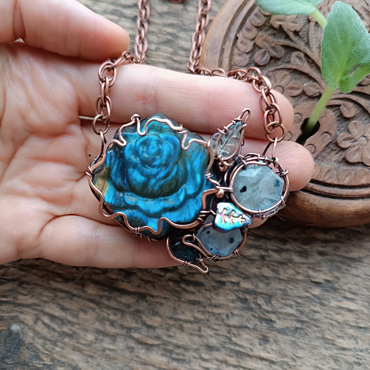 Blue rose in the moonlight.