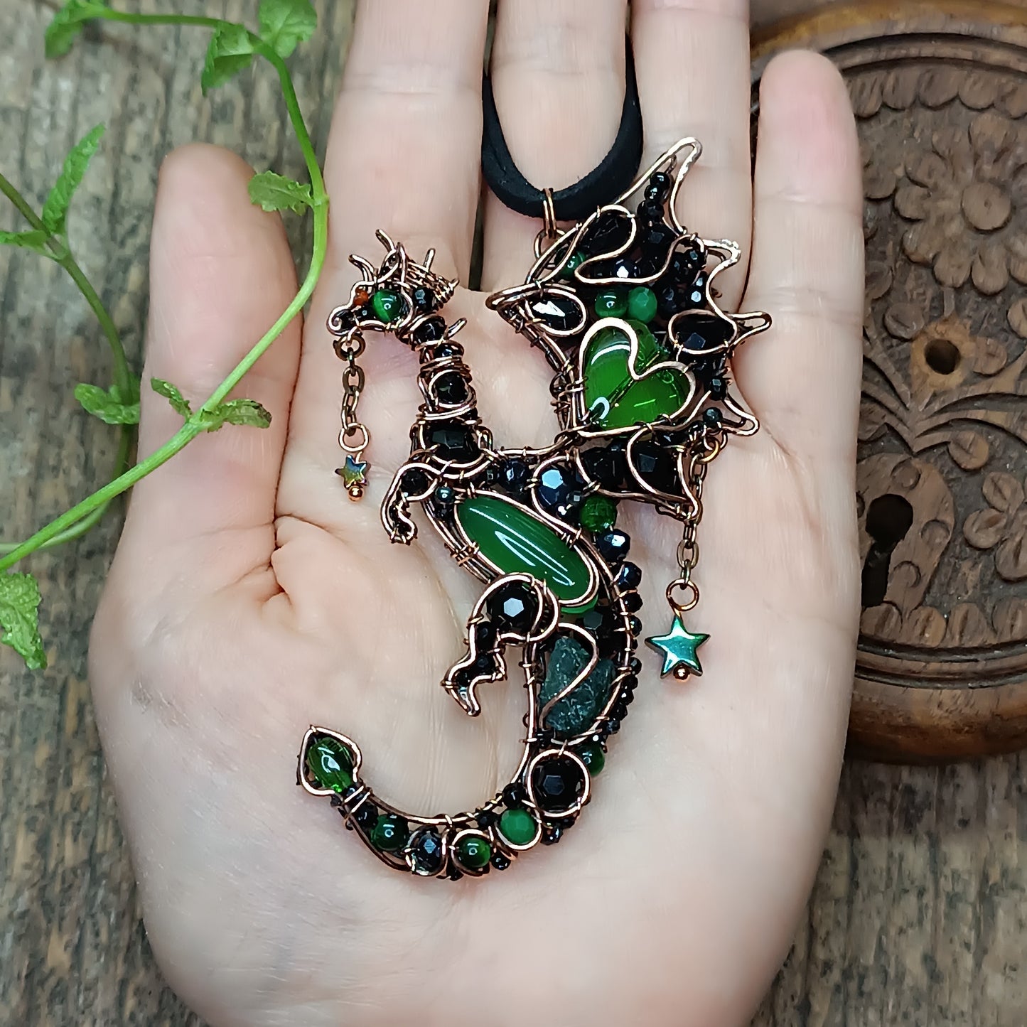 Forest heart.💚 Dragon necklace