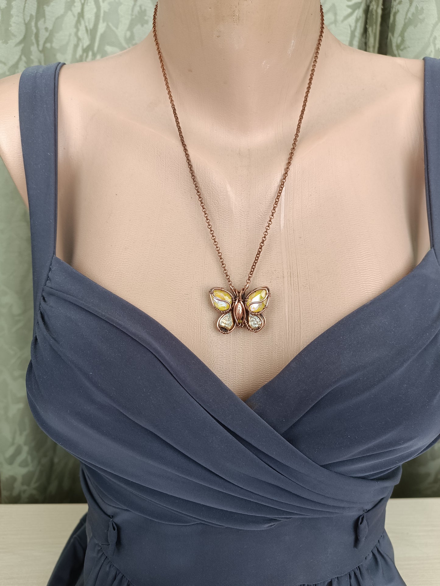 Yellow sparkling butterfly charm