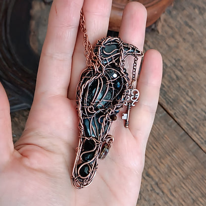 Secret keeper. Raven necklace