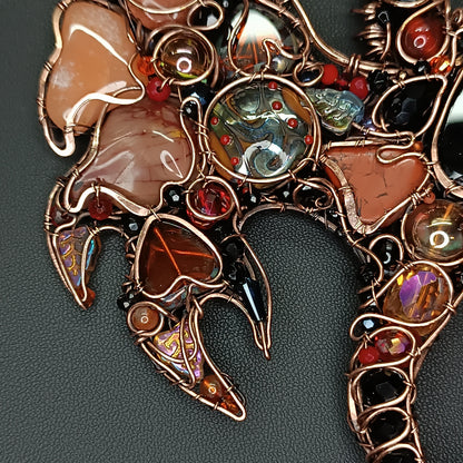 Fire dragon statement necklace
