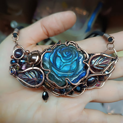 Midnight blooming. Statement necklace