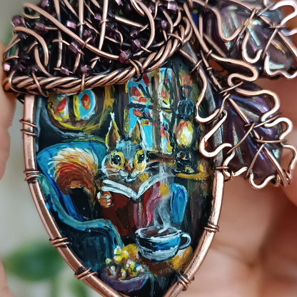Squirrel's house necklace