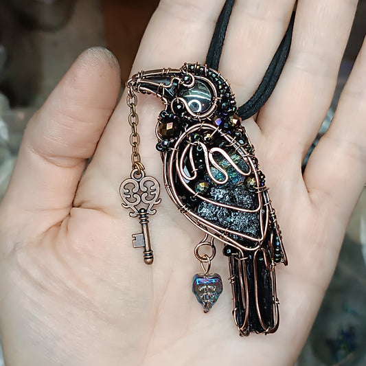 Secret keeper. Raven necklace