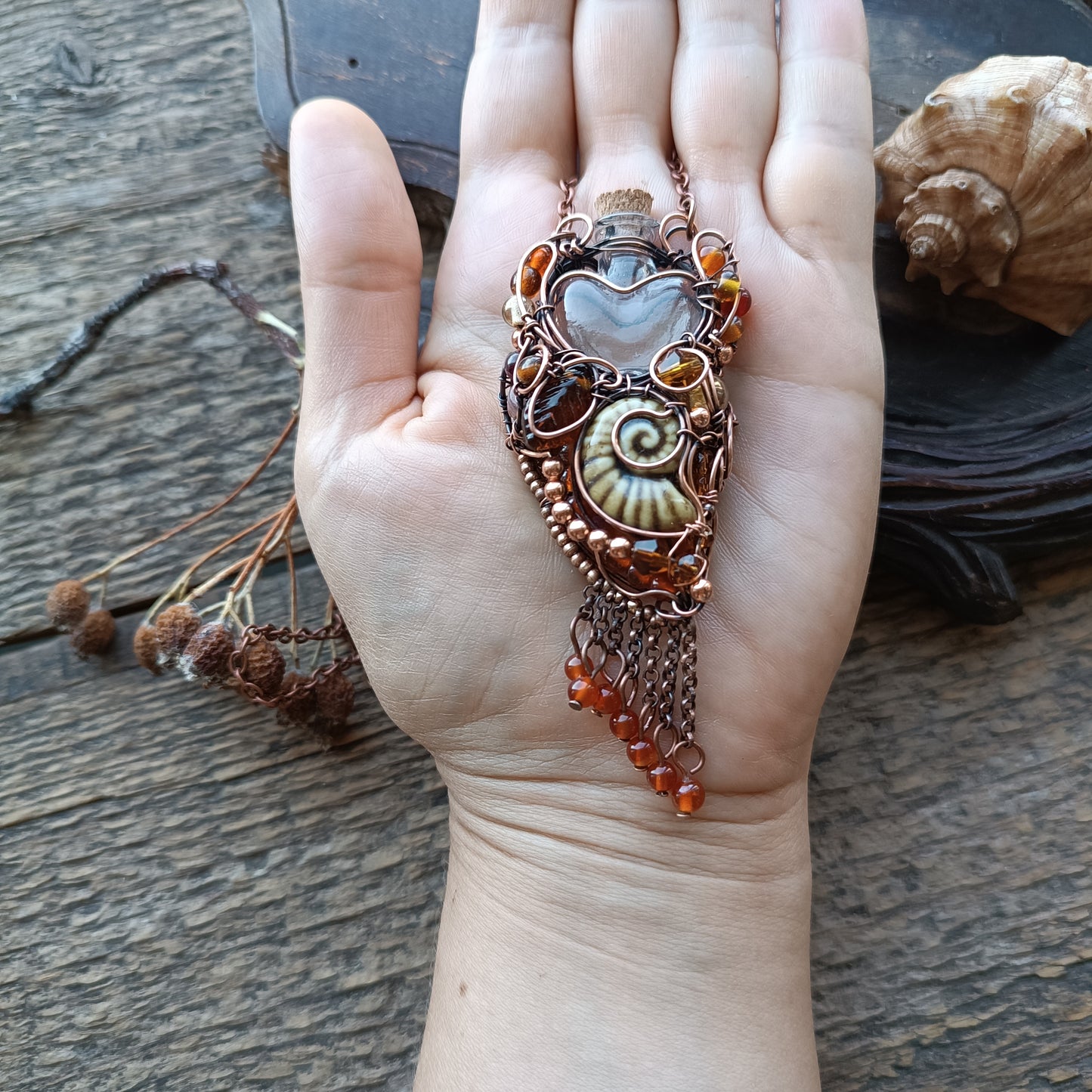 Beaded autumn necklace