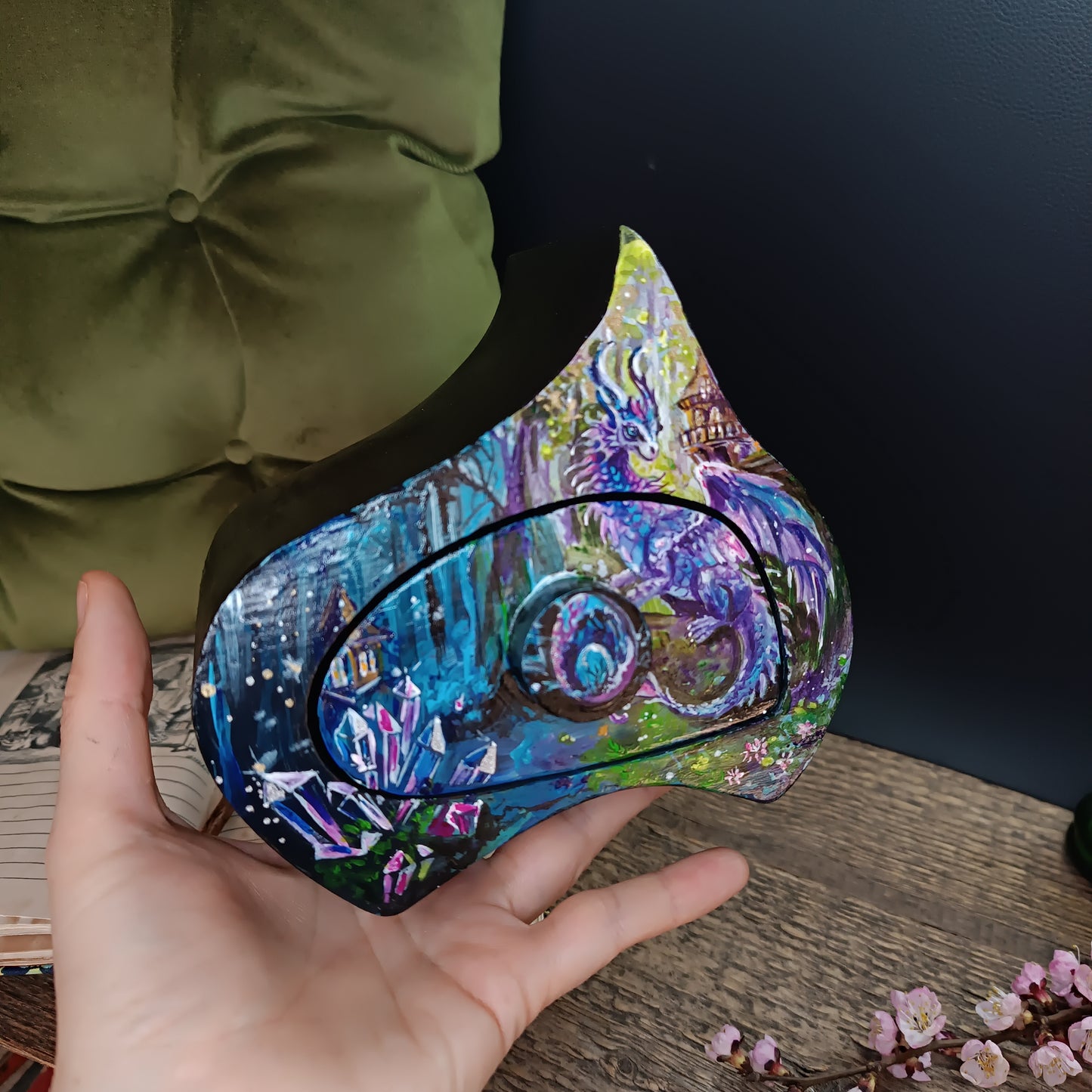 Purple crystal dragon. Treasure keeper.