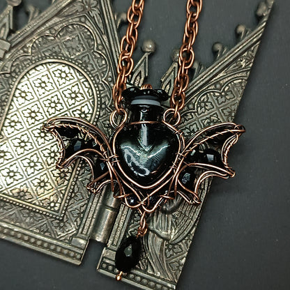 Bat vial necklace
