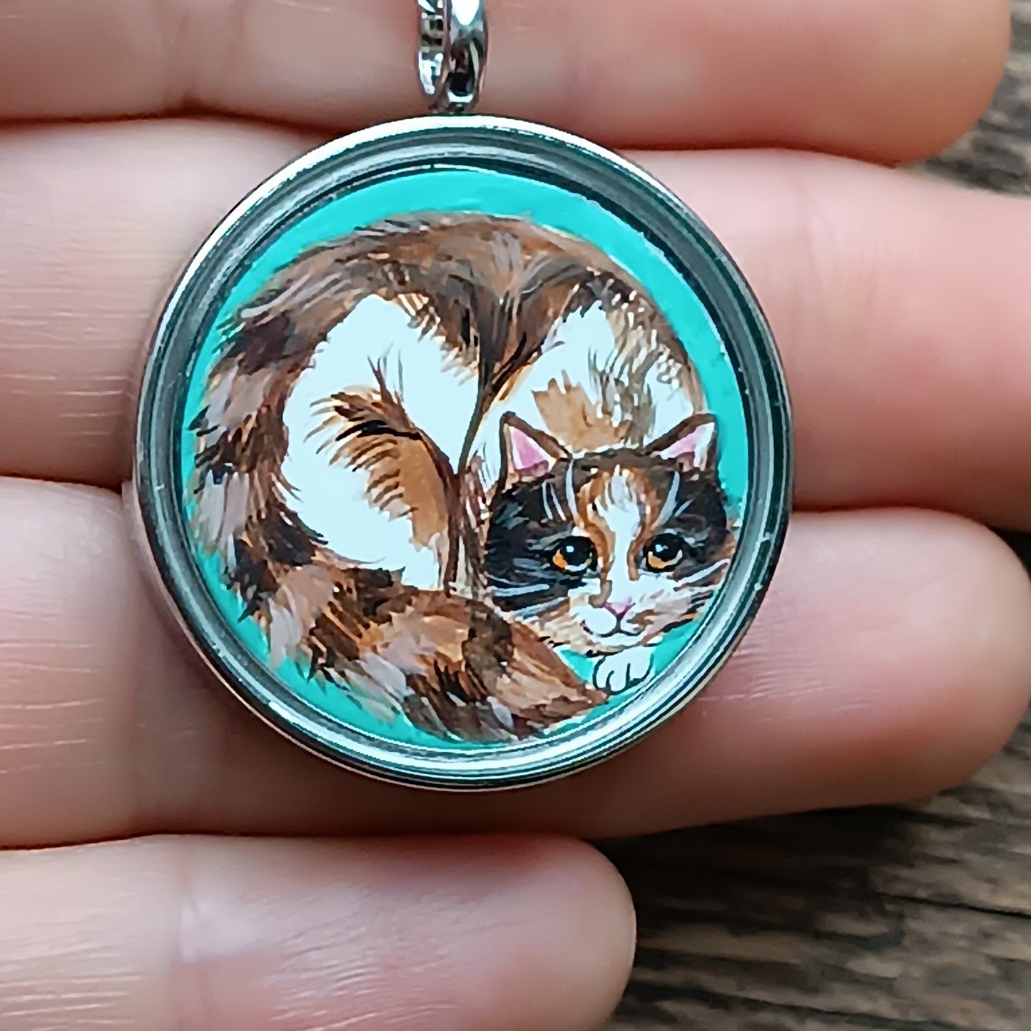 Cosy cats. Miniature paintings in a pendant!