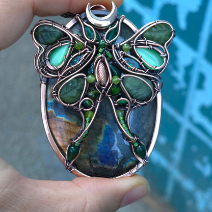 Luna moth necklace